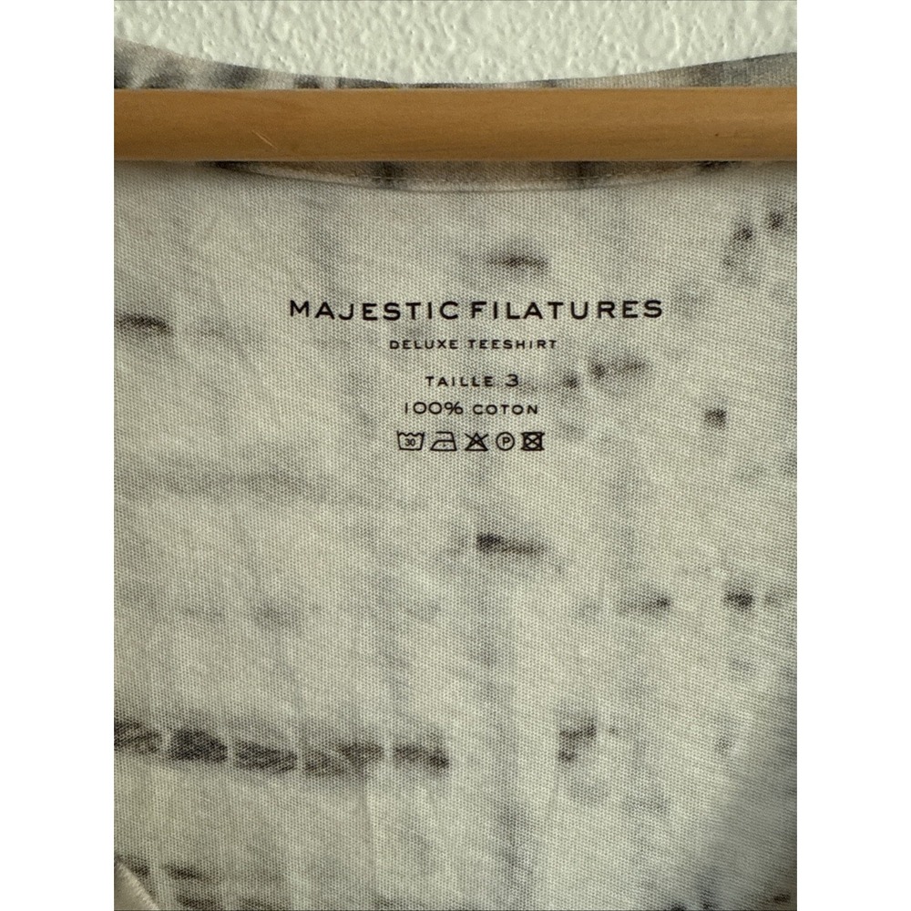 $270 Majestic Filatures Women's White V-Neck Tie-Dye Cotton Midi Dress Size‎ 3 - Picture 4 of 10